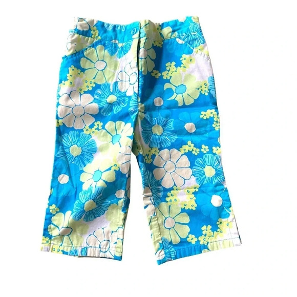 LILLY PULITZER EUC GIRLS BOTTOMS PANTS SUMMER SPRING FLORAL BLUE CASUAL  SZ 4 - Picture 2 of 6